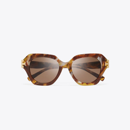 Tory Burch Eleanor Cat-Eye Sunglasses BROWN MARBLE TORTOISE/BROWN