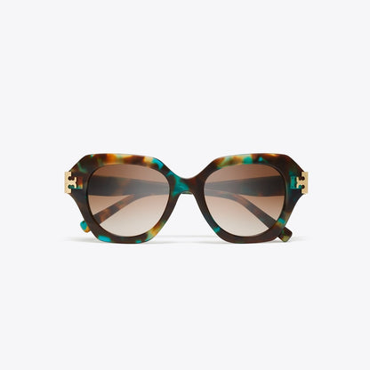 Tory Burch Eleanor Cat-Eye Sunglasses JADE SPOTTED TORTOISE/BROWN GRADIENT