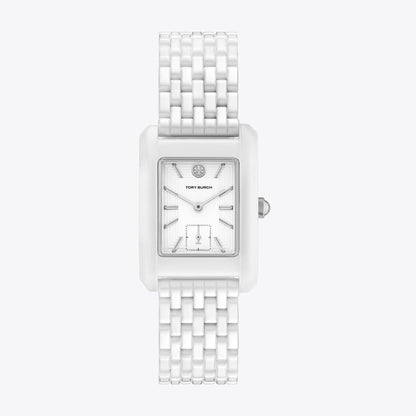 Tory Burch Eleanor Ceramic Watch WHITE CERAMIC