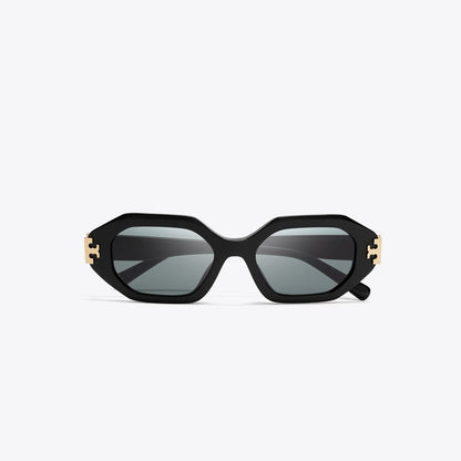 Tory Burch Eleanor Geometric Sunglasses BLACK/DARK GRAY