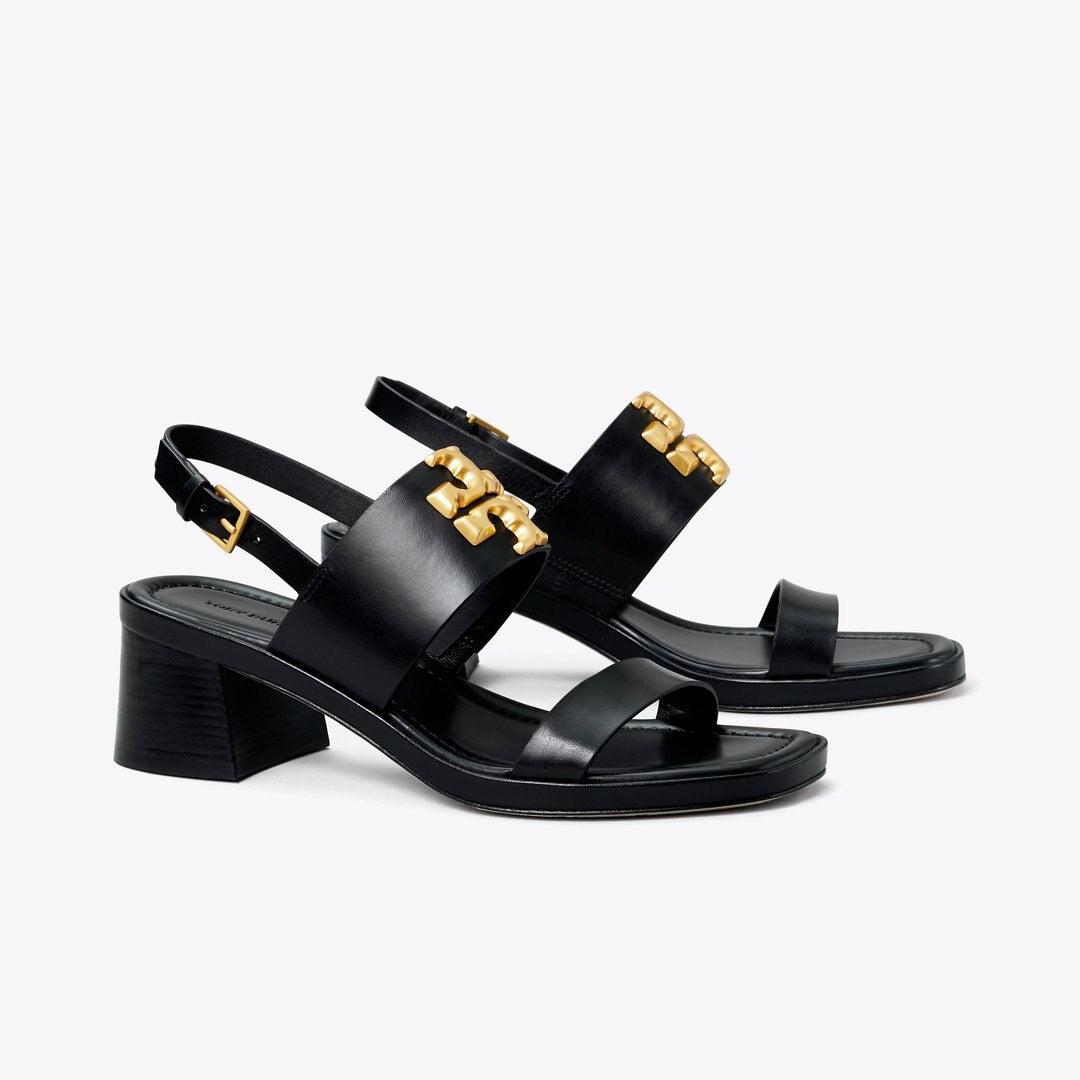 Tory Burch Eleanor Heel Sandal PERFECT BLACK
