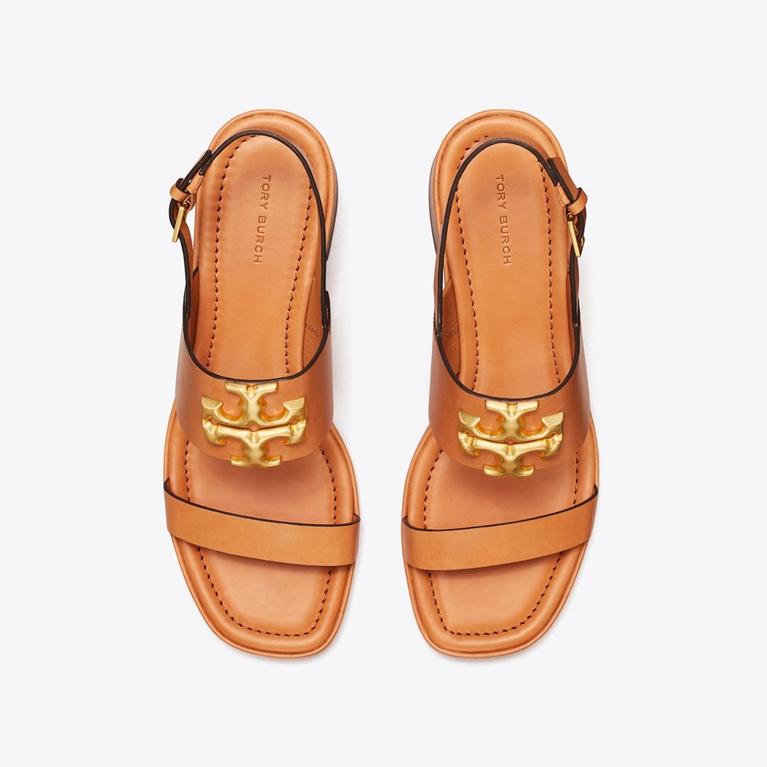 Tory Burch Eleanor Heel Sandal Brandy