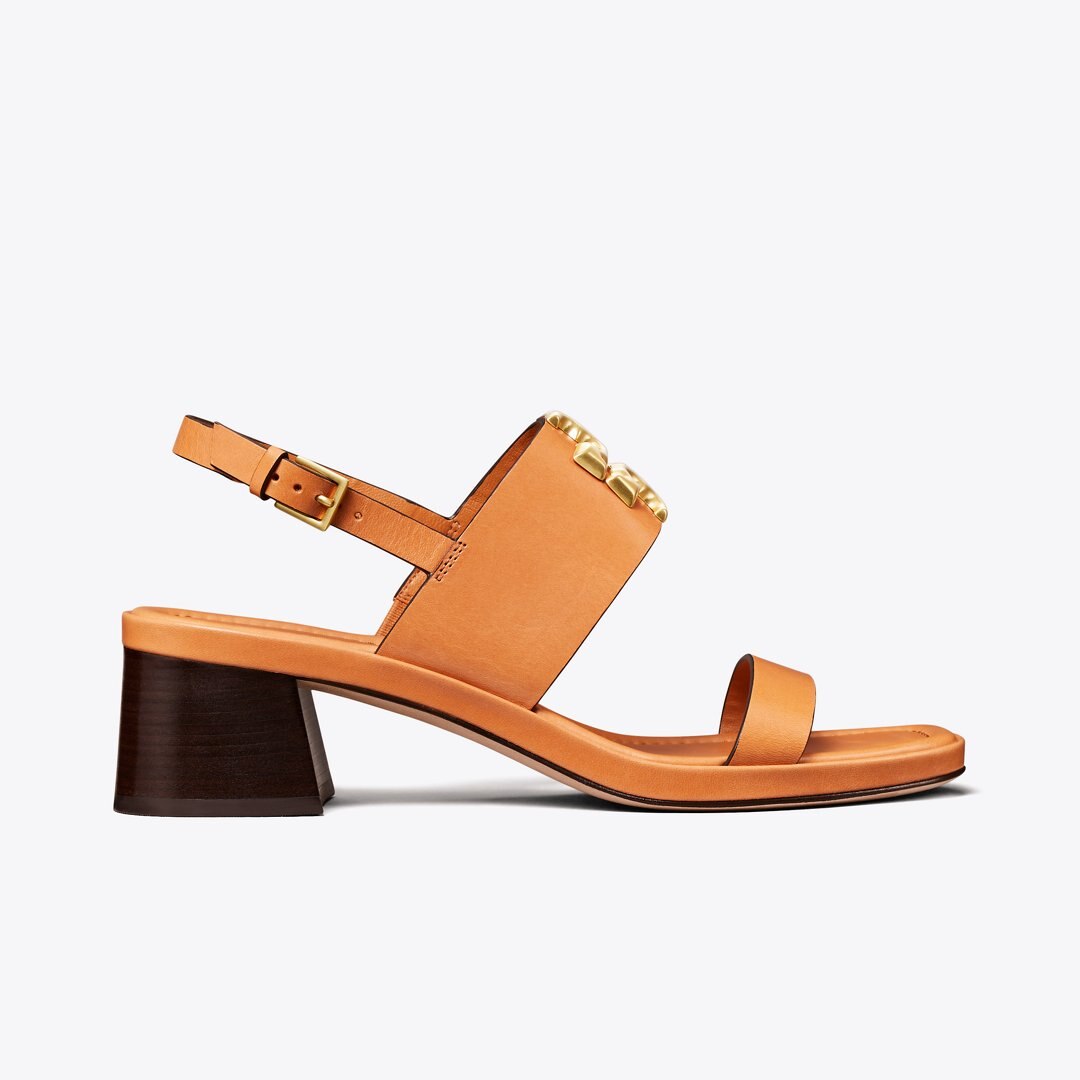 Tory Burch Eleanor Heel Sandal Brandy