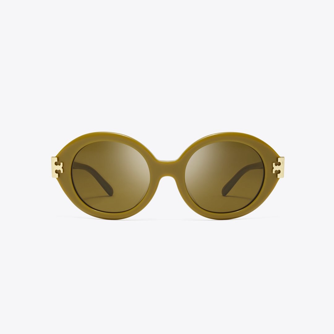 Tory Burch Eleanor Oval Sunglasses OLIVE GREEN/OLIVE BROWN