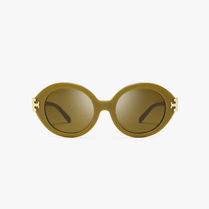 Tory Burch Eleanor Oval Sunglasses OLIVE GREEN/OLIVE BROWN