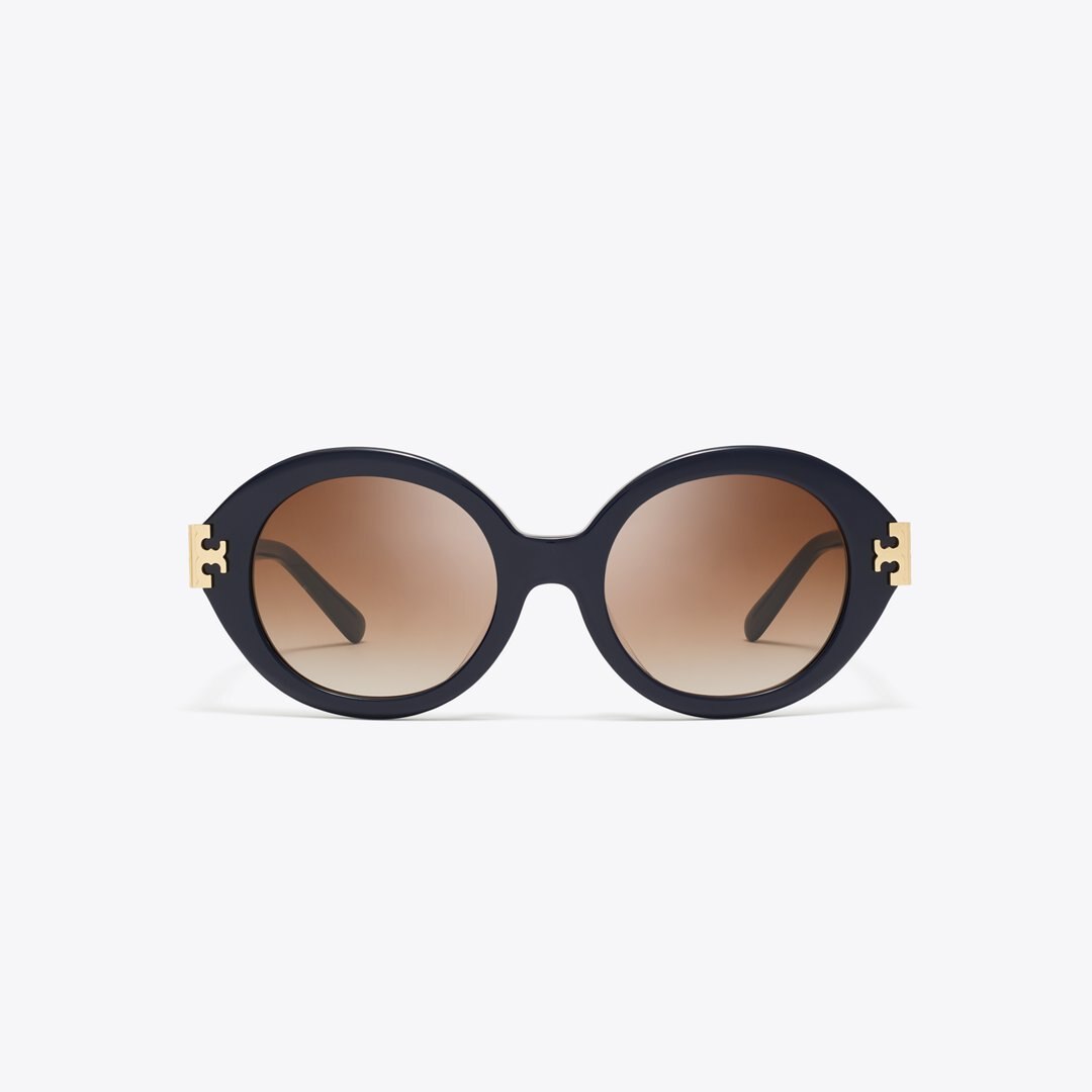 Tory Burch Eleanor Oval Sunglasses NAVY/BROWN GRADIENT