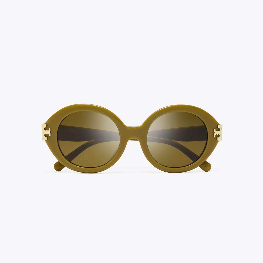 Tory Burch Eleanor Oval Sunglasses OLIVE GREEN/OLIVE BROWN