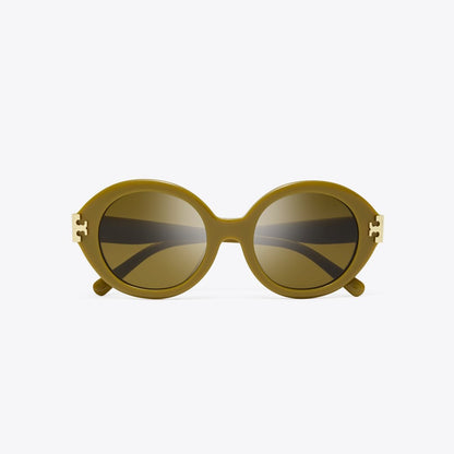 Tory Burch Eleanor Oval Sunglasses OLIVE GREEN/OLIVE BROWN