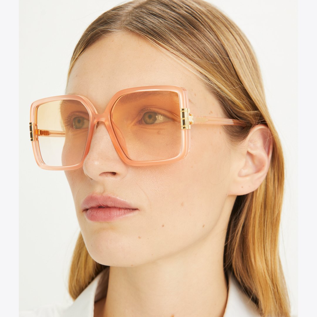 Tory Burch Eleanor Oversized Square Sunglasses TORTOISE/LIGHT BROWN GRADIENT