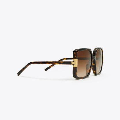 Tory Burch Eleanor Oversized Square Sunglasses TORTOISE/LIGHT BROWN GRADIENT
