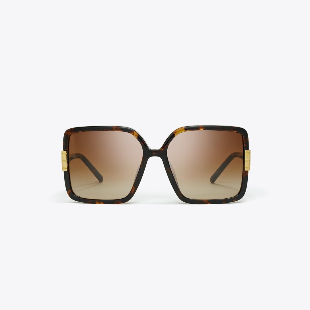 Tory Burch Eleanor Oversized Square Sunglasses TORTOISE/LIGHT BROWN GRADIENT