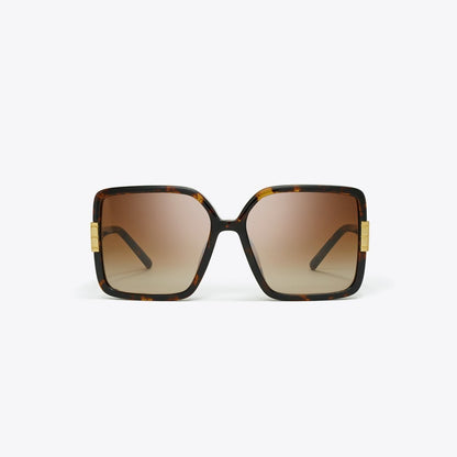 Tory Burch Eleanor Oversized Square Sunglasses TORTOISE/LIGHT BROWN GRADIENT