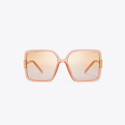 Tory Burch Eleanor Oversized Square Sunglasses TRANSPARENT ORANGE/PINK GRADIENT ORANGE