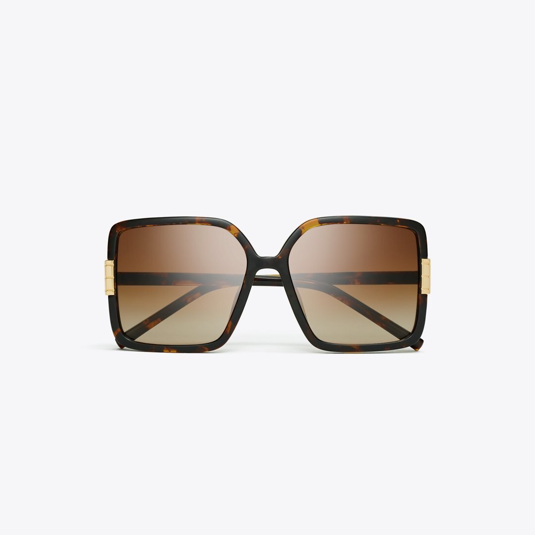 Tory Burch Eleanor Oversized Square Sunglasses TORTOISE/LIGHT BROWN GRADIENT