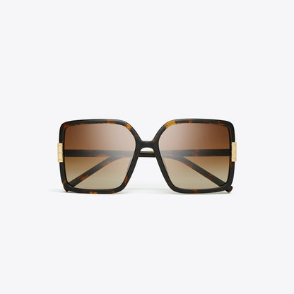 Tory Burch Eleanor Oversized Square Sunglasses TORTOISE/LIGHT BROWN GRADIENT