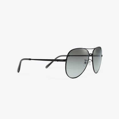 Tory Burch Eleanor Pilot Sunglasses BLACK/GREY GRADIENT