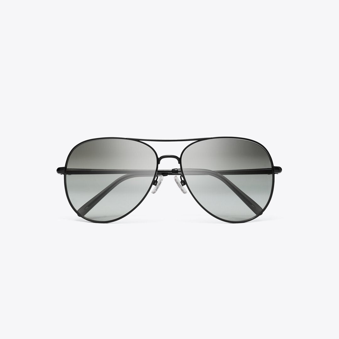 Tory Burch Eleanor Pilot Sunglasses BLACK/GREY GRADIENT