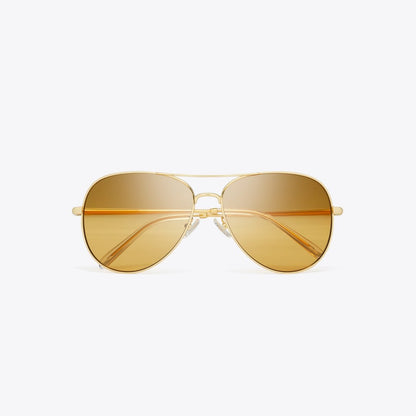 Tory Burch Eleanor Pilot Sunglasses GOLD/ORANGE