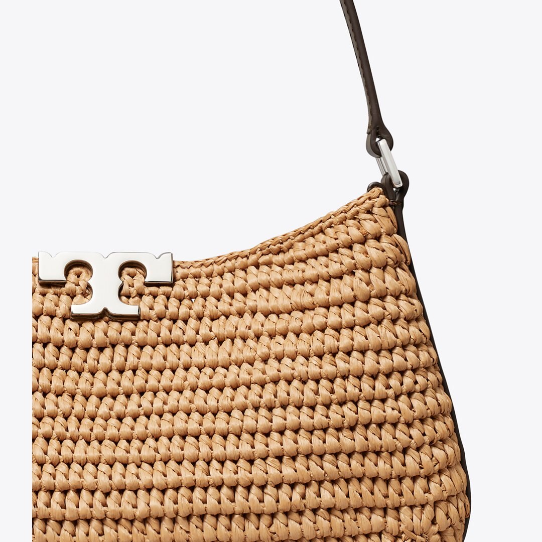 Tory Burch Eleanor Raffia Slim Shoulder Bag Honeycomb