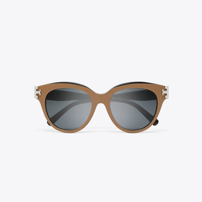 Tory Burch Eleanor Round Sunglasses NAVY/BROWN/DARK GREY