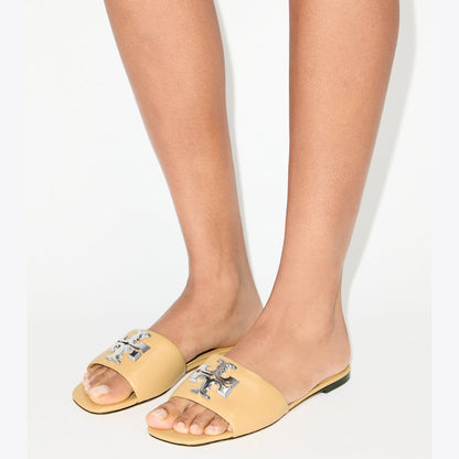 Tory Burch Eleanor Slide HONEYCOMB TAN / SILVER