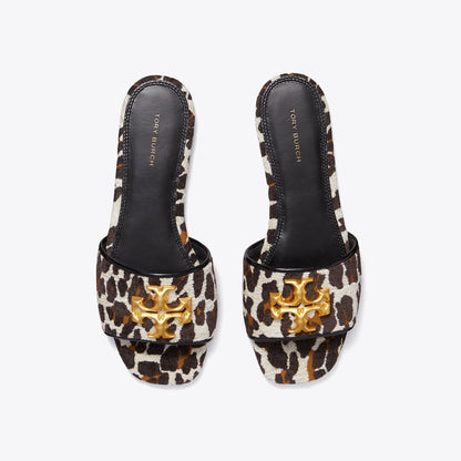 Tory Burch Eleanor Slide Reva Leopard / PERFECT BLACK