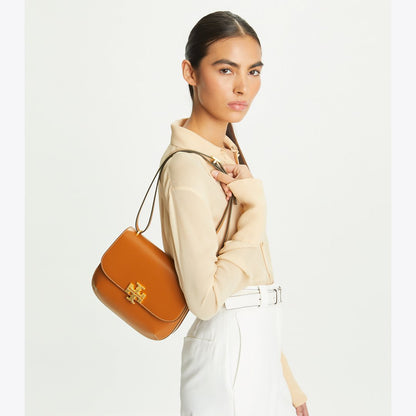 Tory Burch Eleanor Slim Saddlebag Malt Whiskey