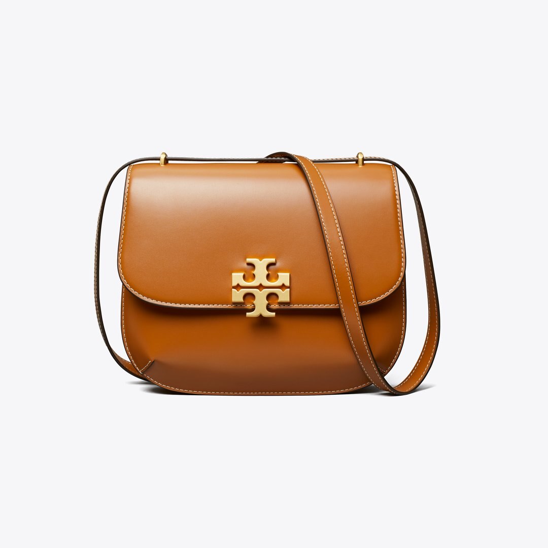 Tory Burch Eleanor Slim Saddlebag Malt Whiskey