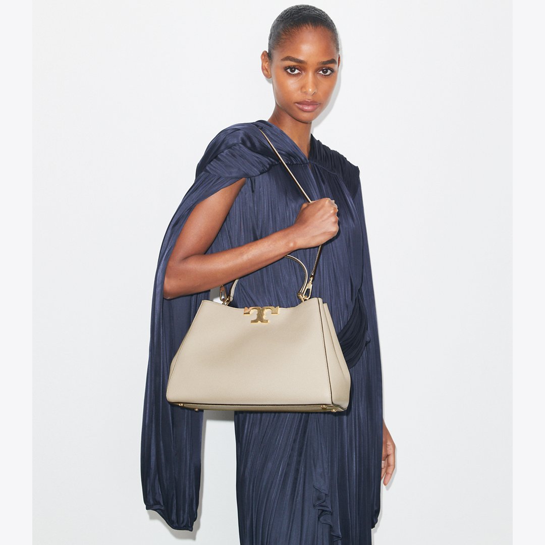 Tory Burch Eleanor Soft Satchel Light Stone