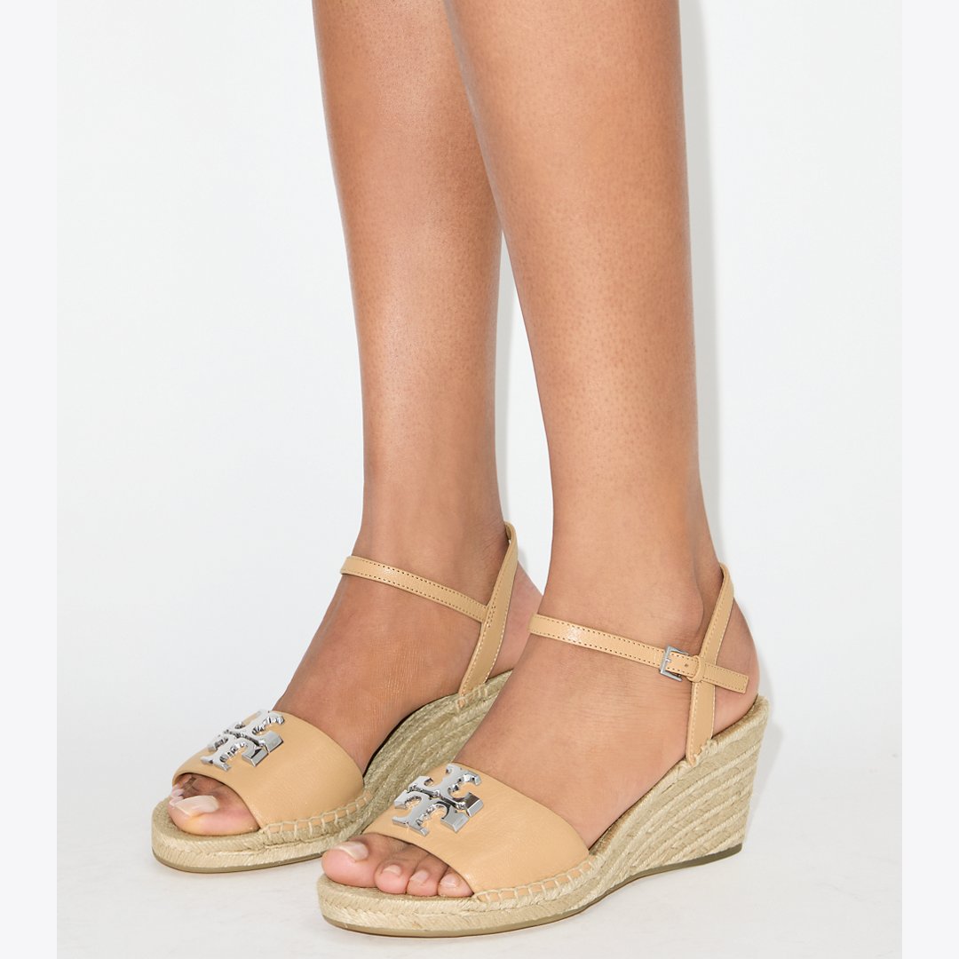 Tory Burch Eleanor Wedge Espadrille HONEYCOMB TAN / SILVER