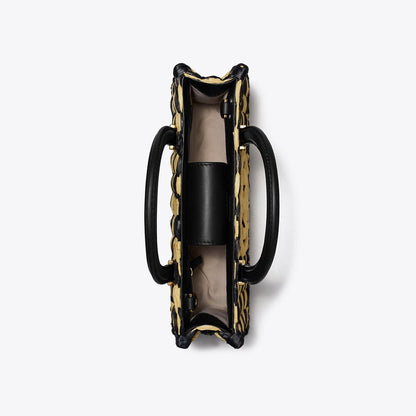 Tory Burch Ella Hand-Crocheted East-West Tote Black / Natural