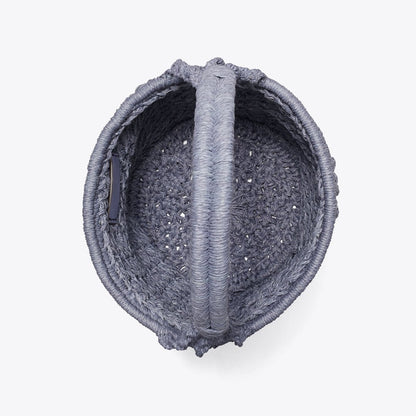 Tory Burch Ella Hand-Crocheted Popcorn Bucket Bag Gray