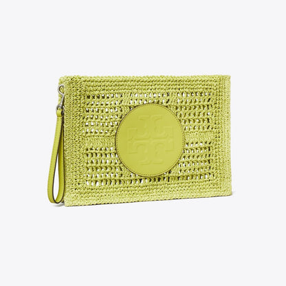 Tory Burch Ella Hand-Crocheted Pouch Citrus Green