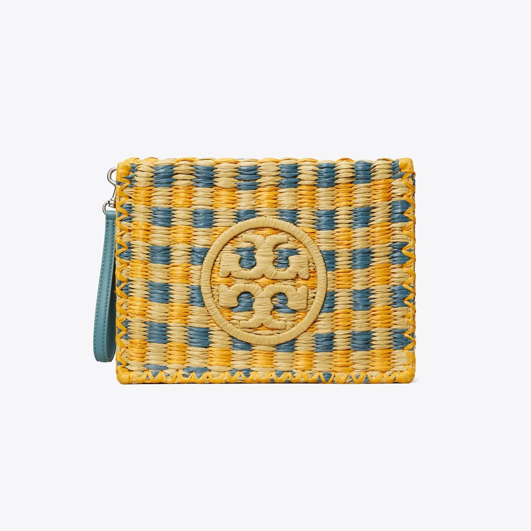 Tory Burch Ella Hand-Crocheted Pouch Deep Turquoise