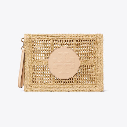 Tory Burch Ella Hand-Crocheted Pouch Natural