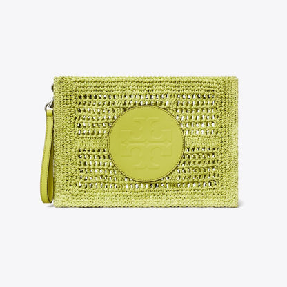 Tory Burch Ella Hand-Crocheted Pouch Citrus Green
