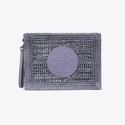 Tory Burch Ella Hand-Crocheted Pouch Gray