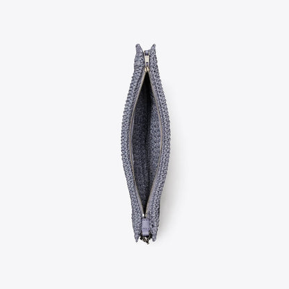 Tory Burch Ella Hand-Crocheted Pouch Gray