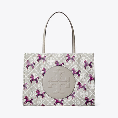 Tory Burch Ella Horse Nylon Small Tote Gray / Magenta
