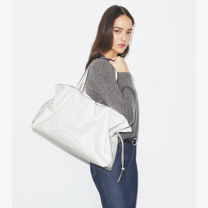 Tory Burch Ella natuura Drawstring Tote Bianco