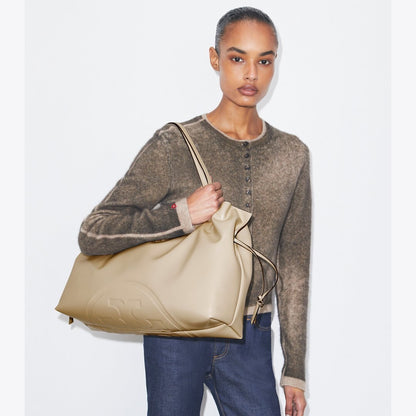Tory Burch Ella natuura Drawstring Tote Light Stone