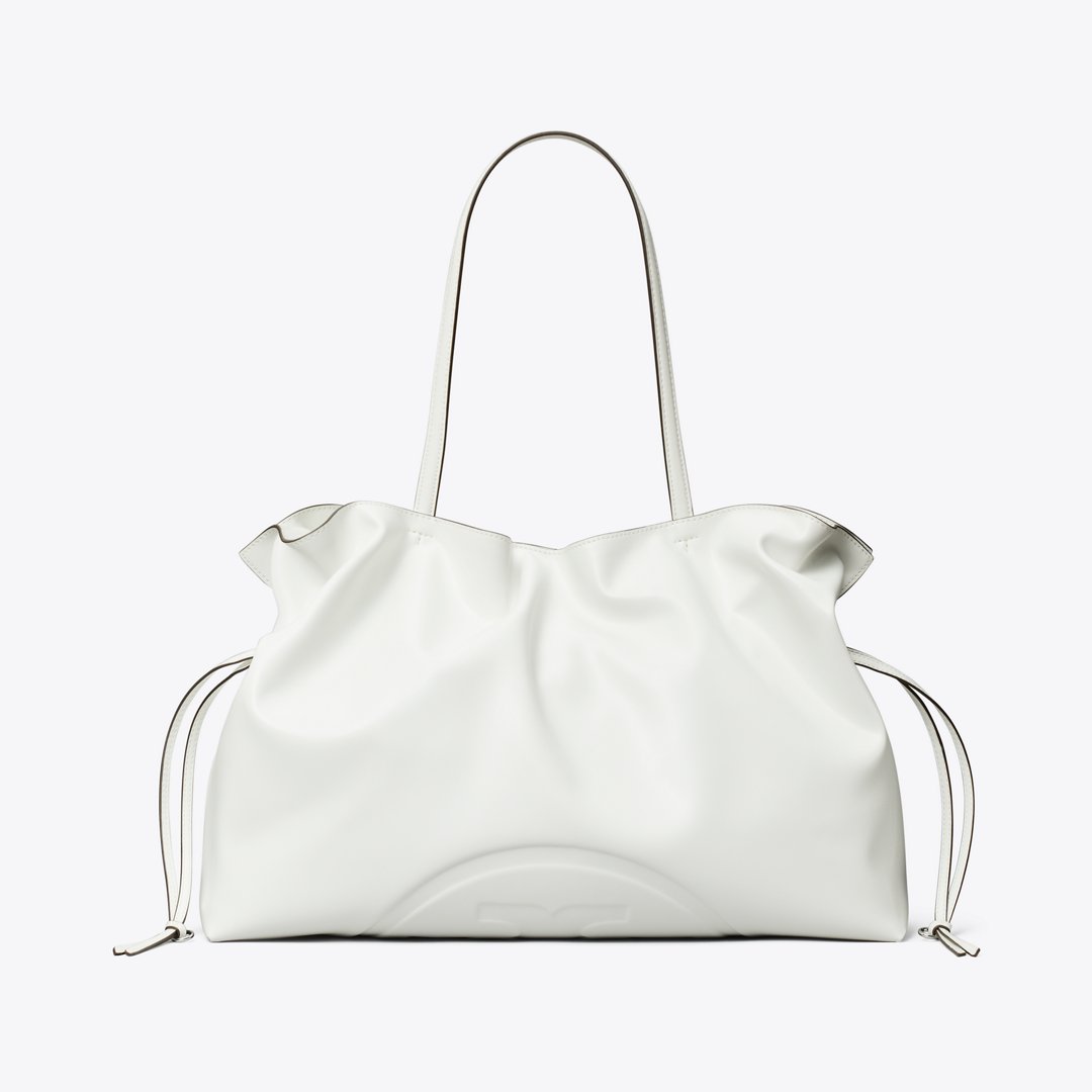 Tory Burch Ella natuura Drawstring Tote Bianco