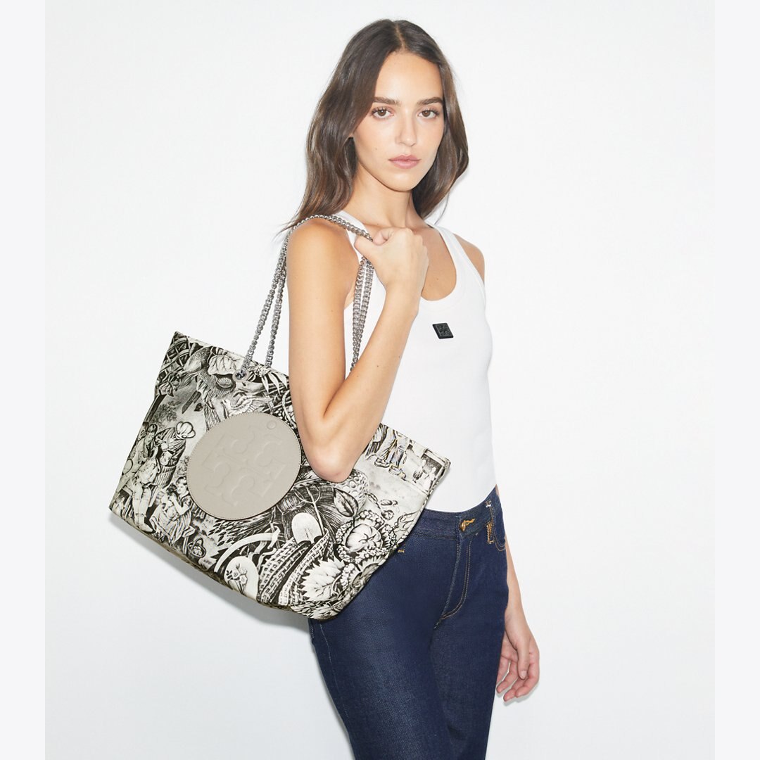 Tory Burch Ella Printed Chain Tote Alien Print