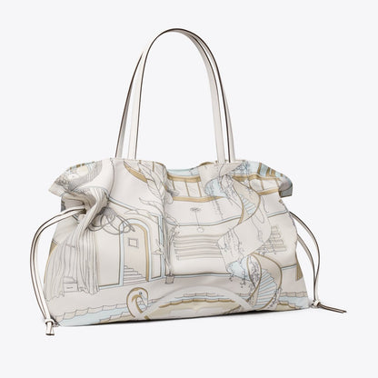 Tory Burch Ella Printed Drawstring Tote The Pool Beige