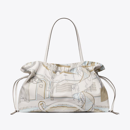 Tory Burch Ella Printed Drawstring Tote The Pool Beige
