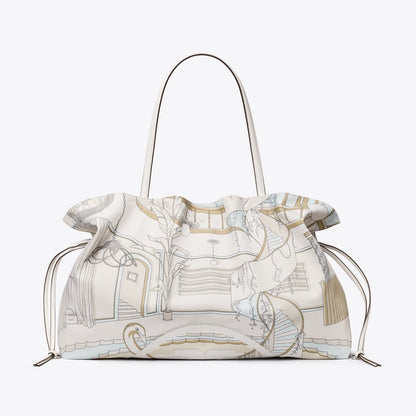 Tory Burch Ella Printed Drawstring Tote The Pool Beige