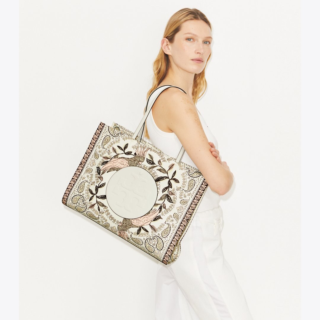 Tory Burch Ella Printed Tote Pink Cockatoo