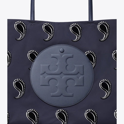 Tory Burch Ella Printed Tote Medium Navy Pajama Print