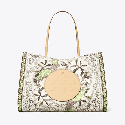 Tory Burch Ella Printed Tote Mint Cockatoo
