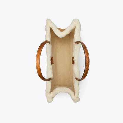 Tory Burch Ella Shearling Tote LIGHT NATURAL / Brown